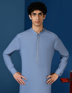 Blue Blended Kameez Shalwar