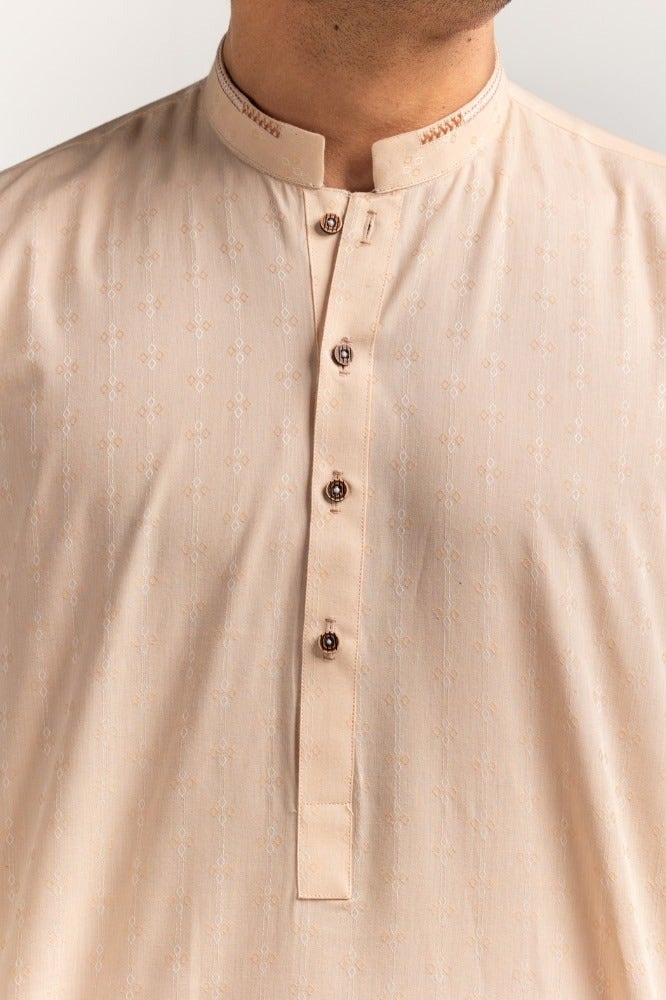 Peach Embroidered Kurta