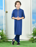 Load image into Gallery viewer, Royal Blue Blended Kurta Pajama
