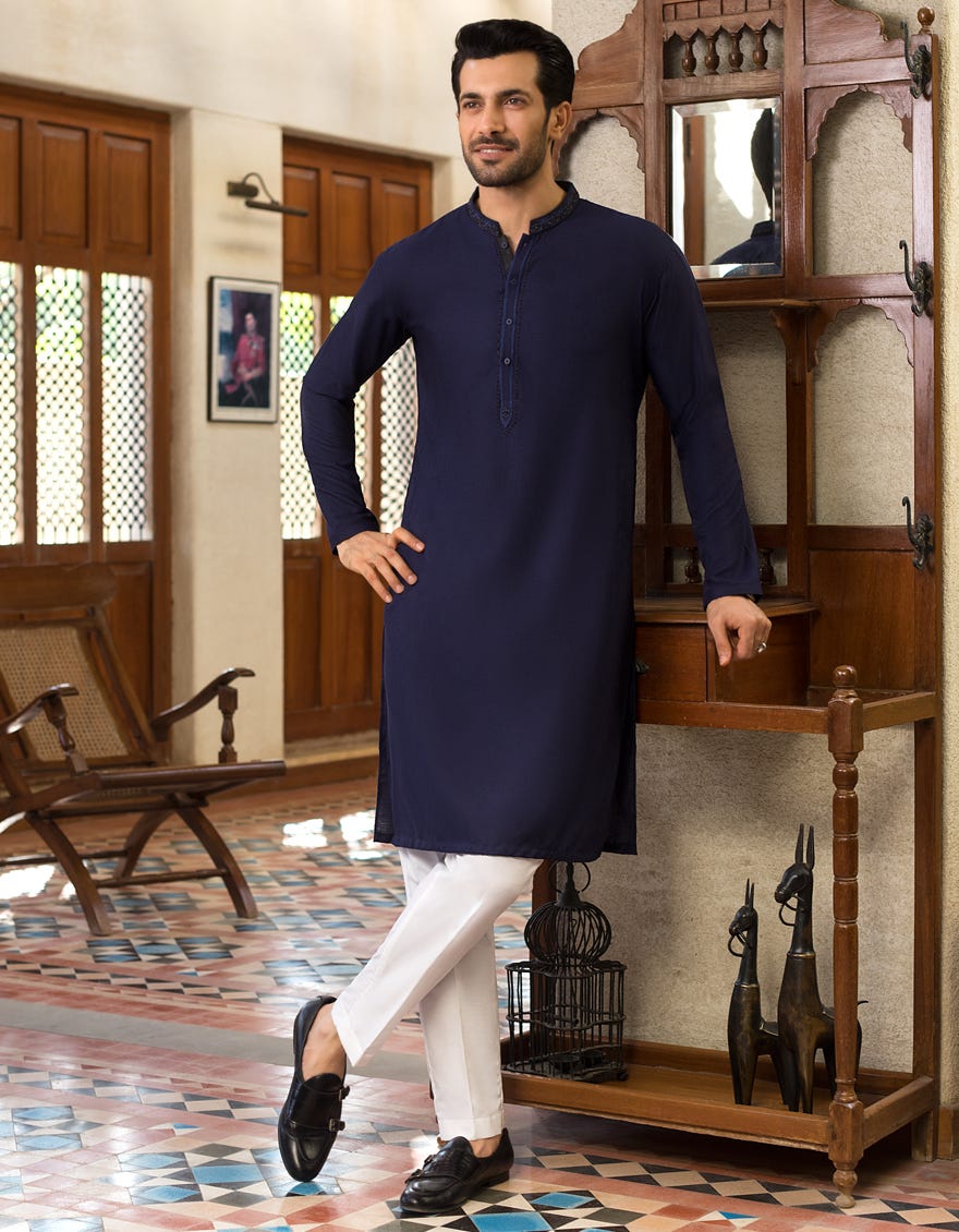 Navy Blue Kurta