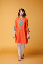 Load image into Gallery viewer, Printed Orange Frock
