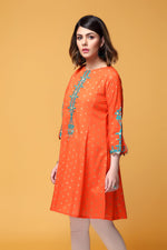 Load image into Gallery viewer, Printed Orange Frock
