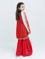 Load image into Gallery viewer, Red White Angrakha Gharara
