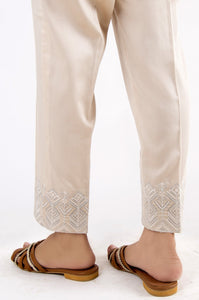 Embroidered Beige Pants
