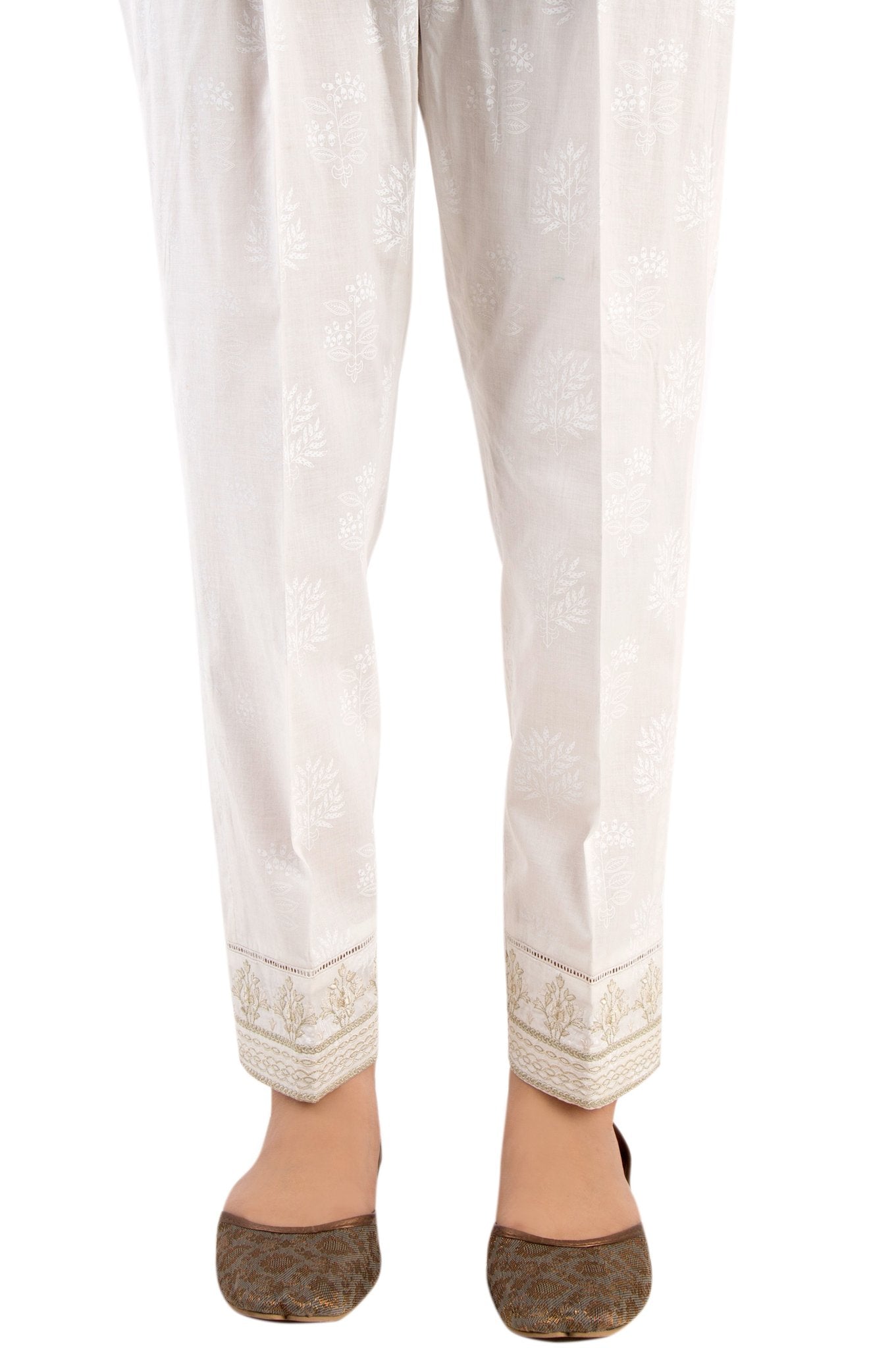 Embroidered Cigarette Pants