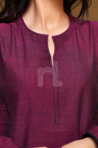 Maroon Dyed Stitched Shirt